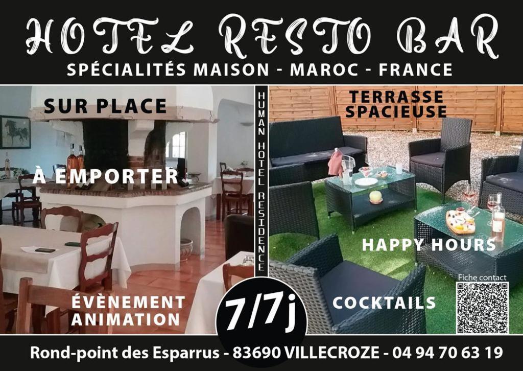 Human Hotel Restaurant Park Villecroze Luaran gambar